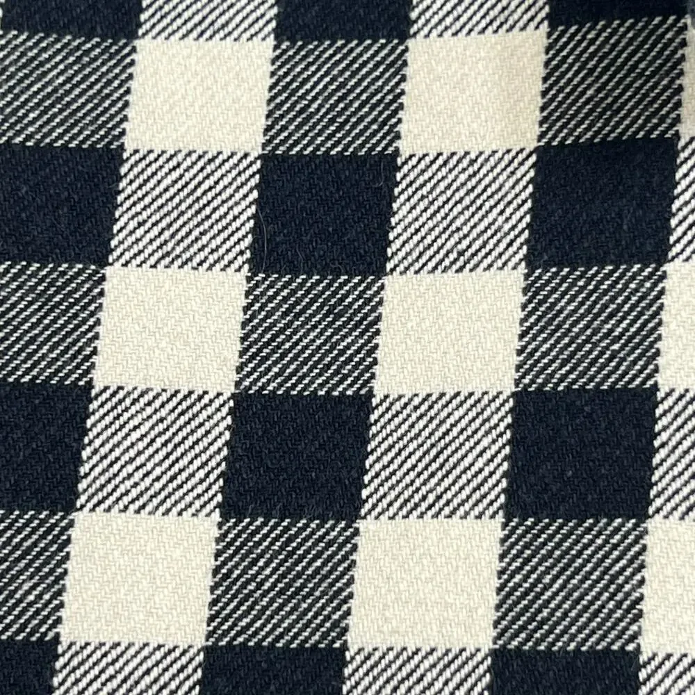 J.Crew Men's L Black and Cream Buffalo Check Heavyweight Cotton Flannel Shirt
